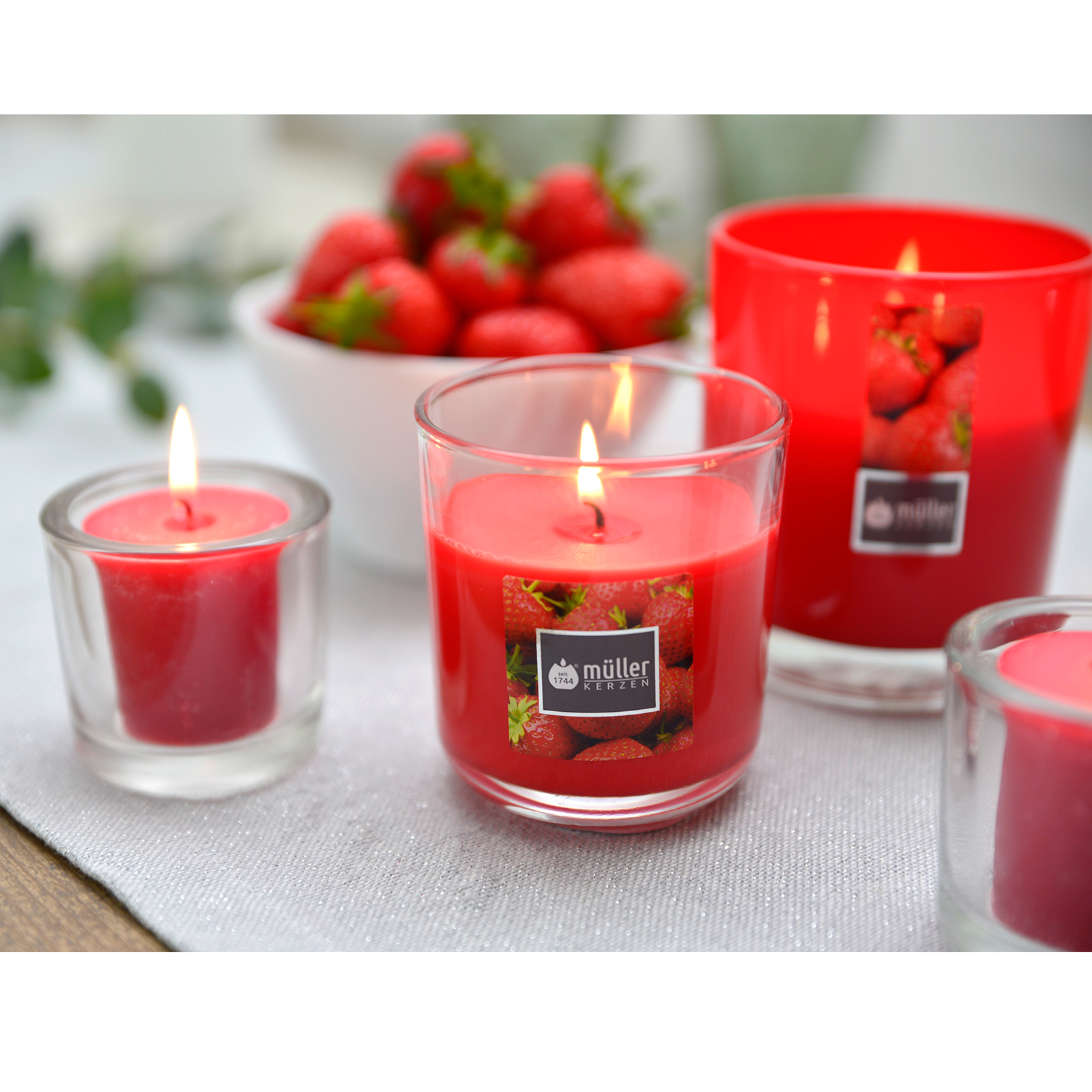 Duftkerze - Strawberry Love - 8 cm