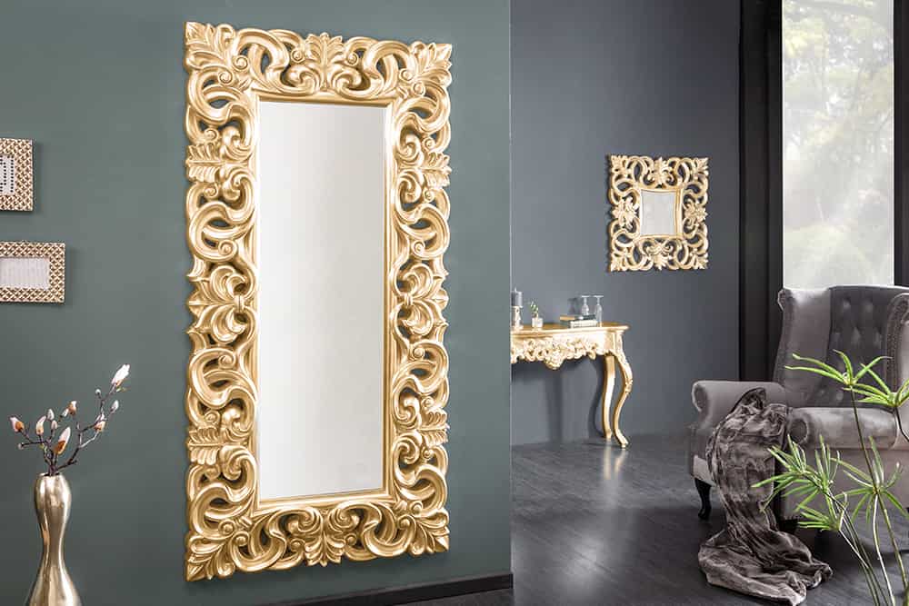 Eleganter Wandspiegel VENICE 180x90cm gold antik Barockstil