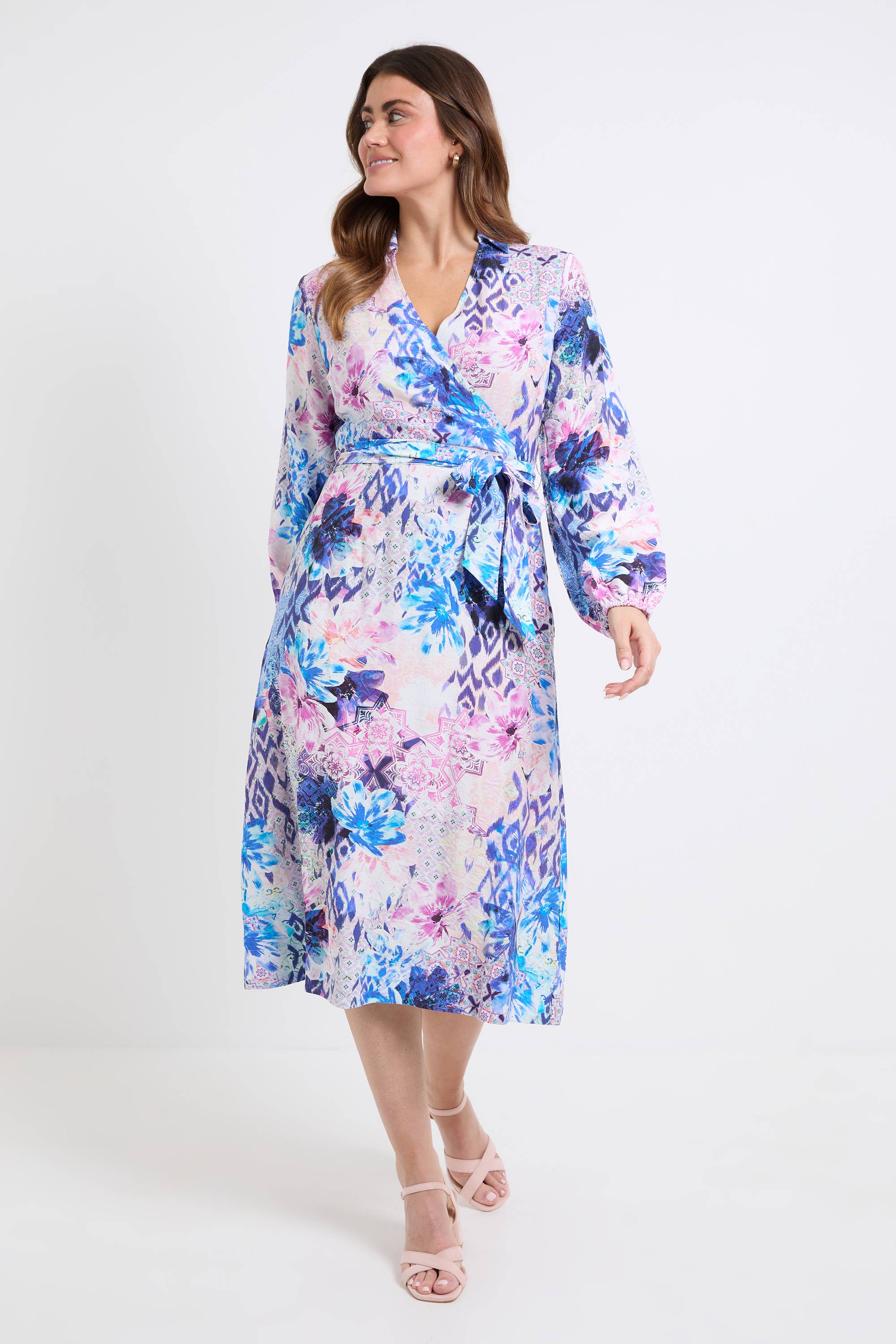Wallis Robe Midi Portefeuille À Motif Floral