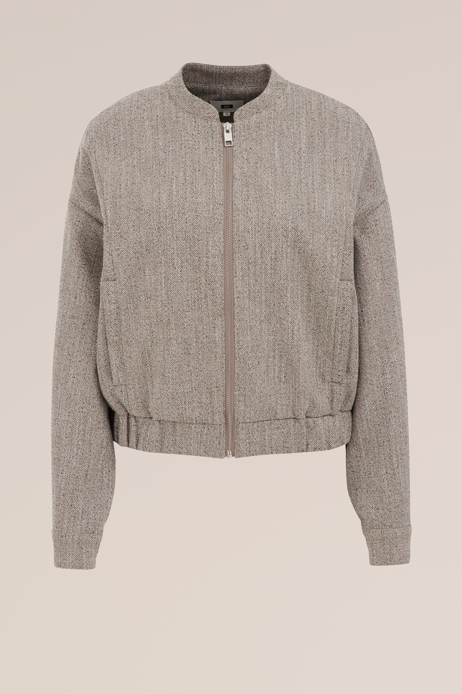 bomberjack met structuur WE Fashion Lichtgrijs