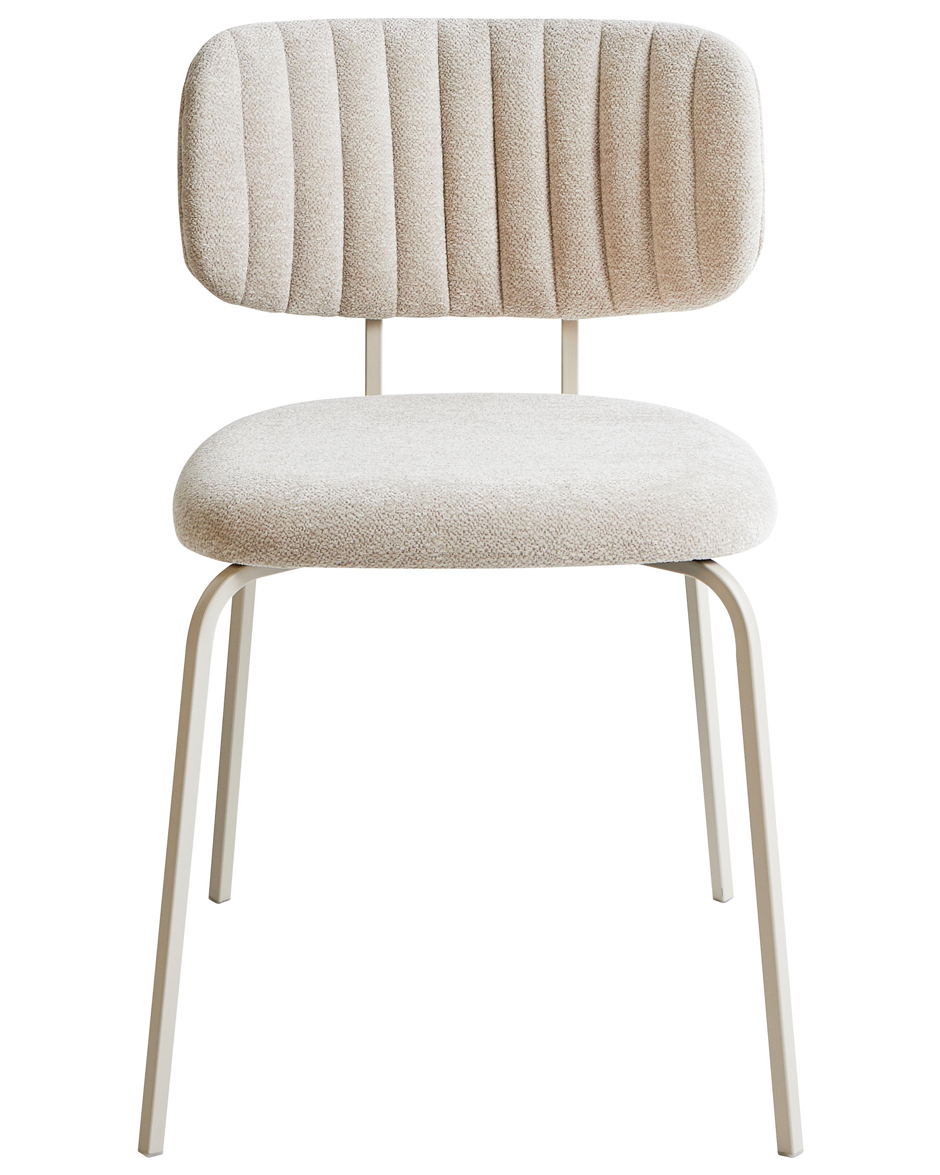 Set van 2 eetkamerstoelen IRINS Chenille Lichtbeige