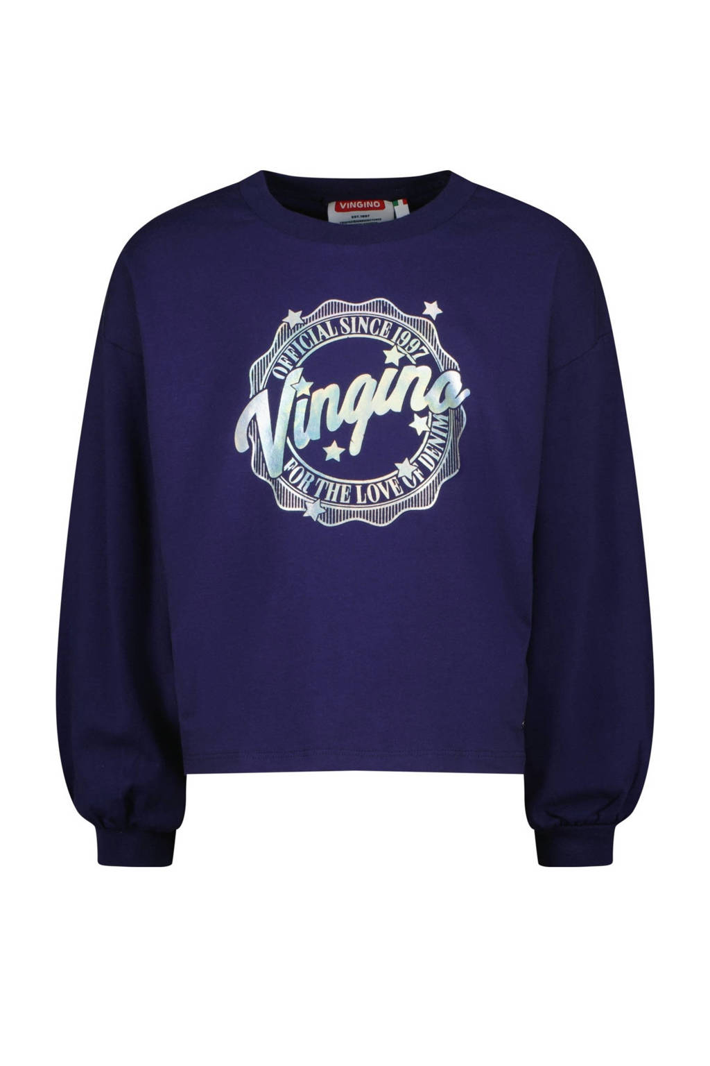 Vingino sweater Jazzlin met printopdruk donkerblauw
