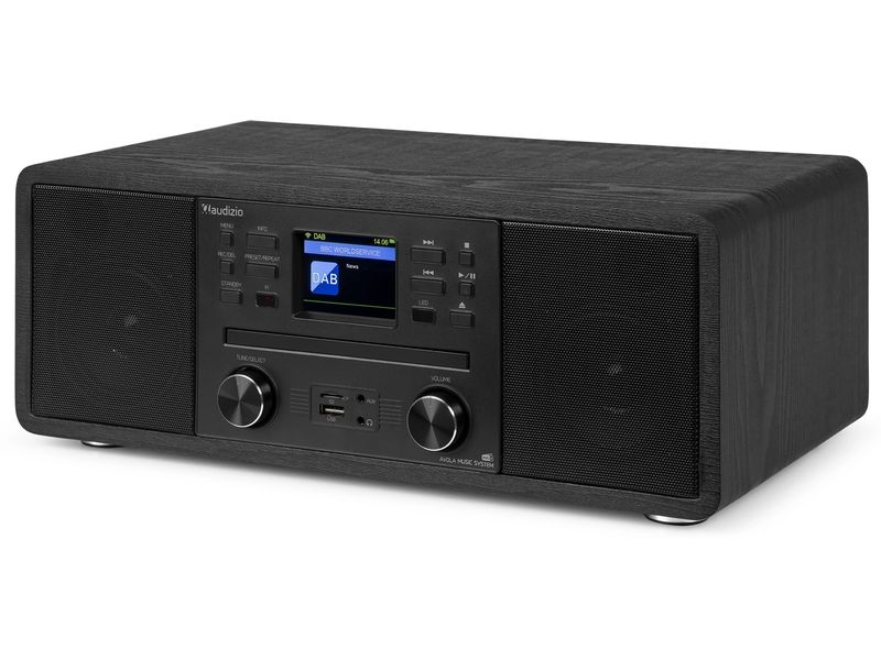 Audizio DAB  Radio Avola Schwarz DAB  Radio mit CD Spieler, Internet Radio und Bluetooth
