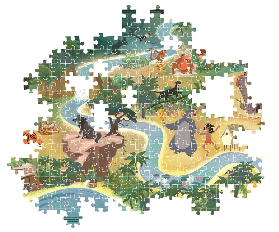 Clementoni - Story Maps Puslespil - Disney Junglebogen (1000 brikker)