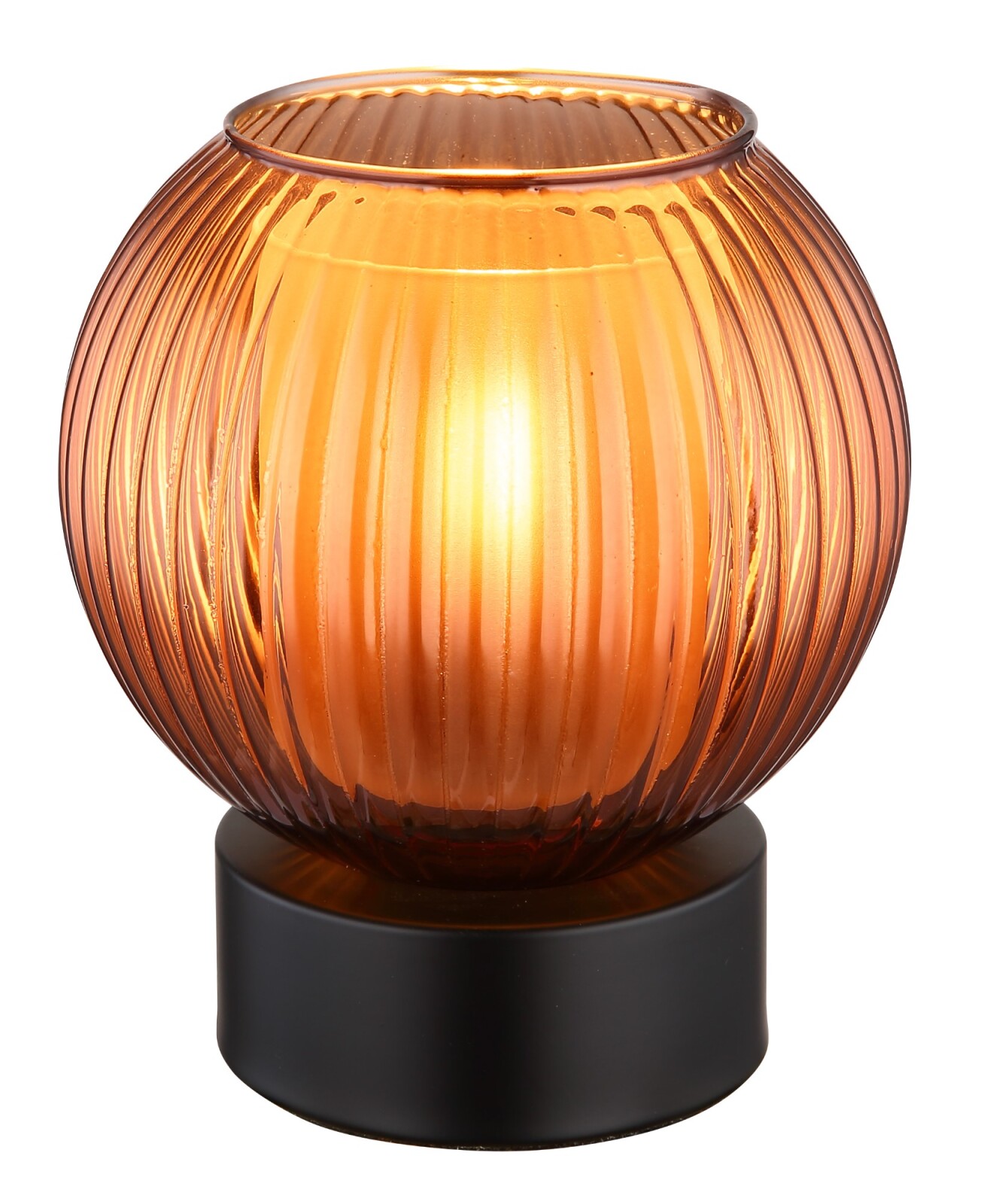 Tischleuchte - bronze-schwarz - Glas - 17 cm