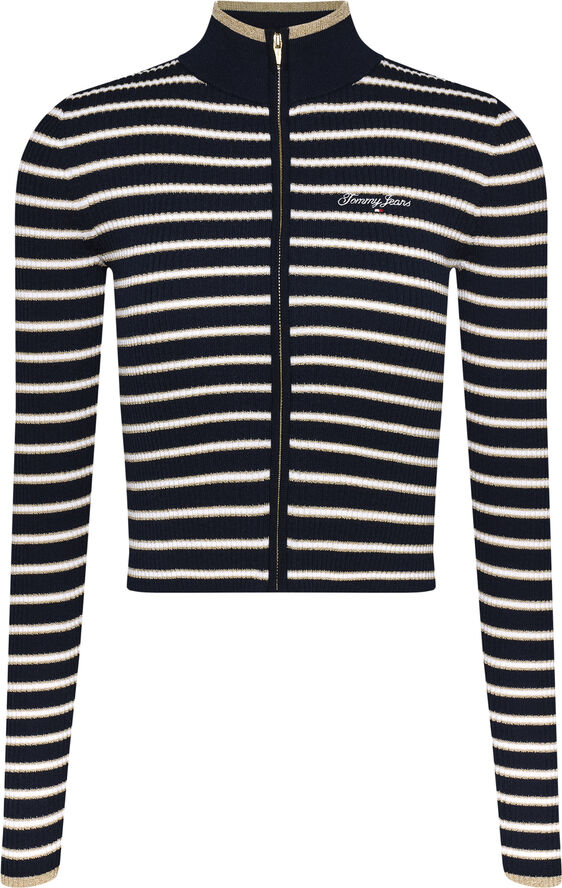 Tommy Hilfiger TJW METALLIC TIP ZIP CARDIGAN Dark night navy / stripe