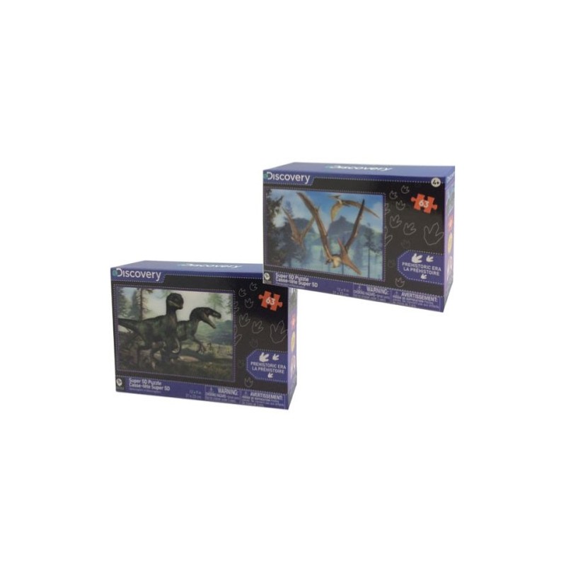 2 puzzles 48 pièces - Dinosaures prime 3d