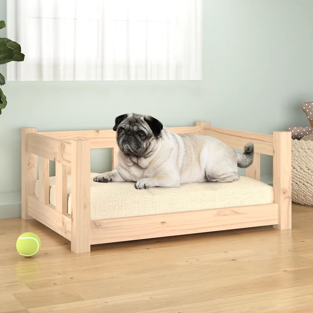 vidaXL Hondenbed, 65,5x50,5x28 cm, massief grenenhout
