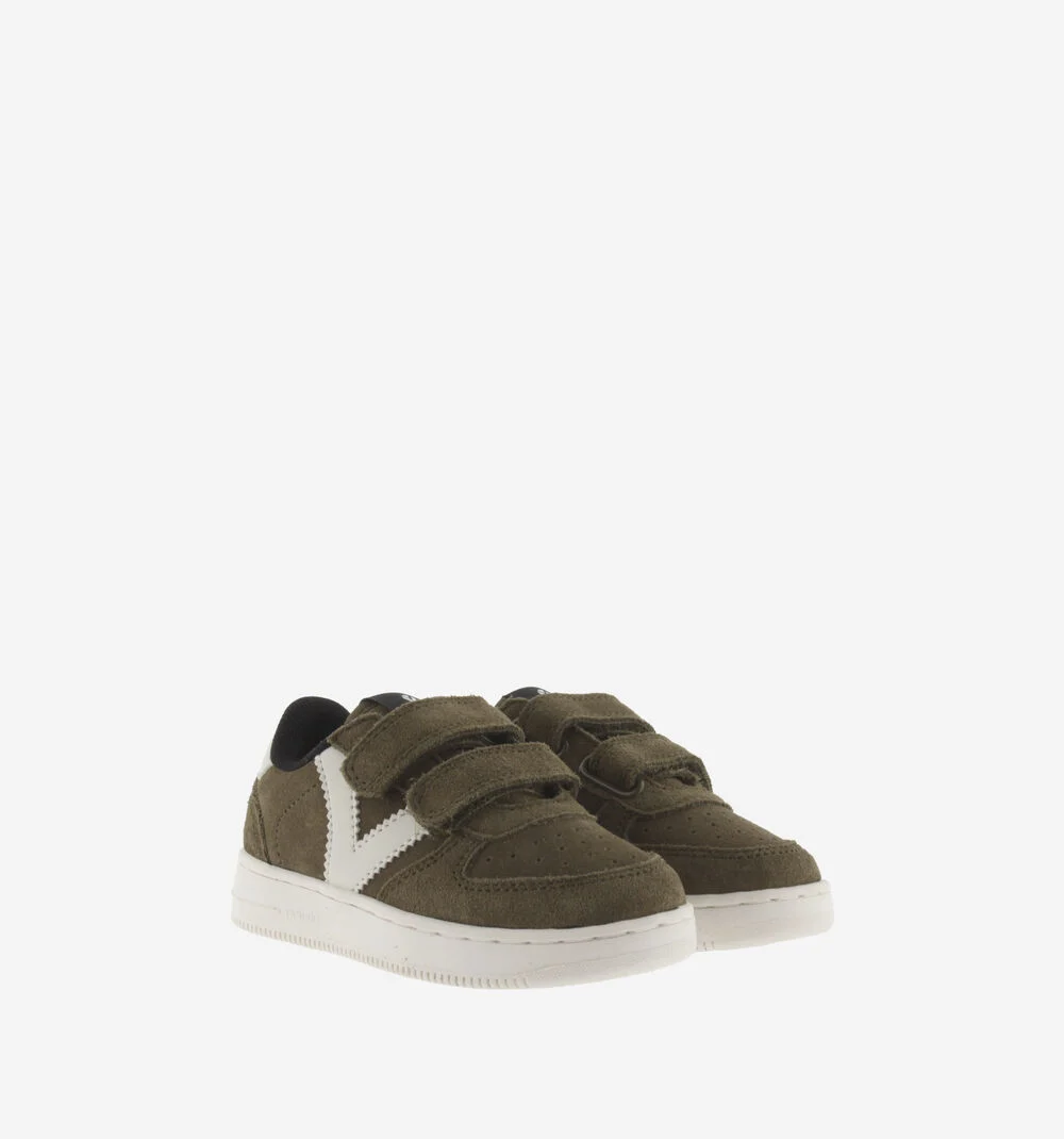 TIEMPO SPLIT LEATHER TRAINERSKAKI