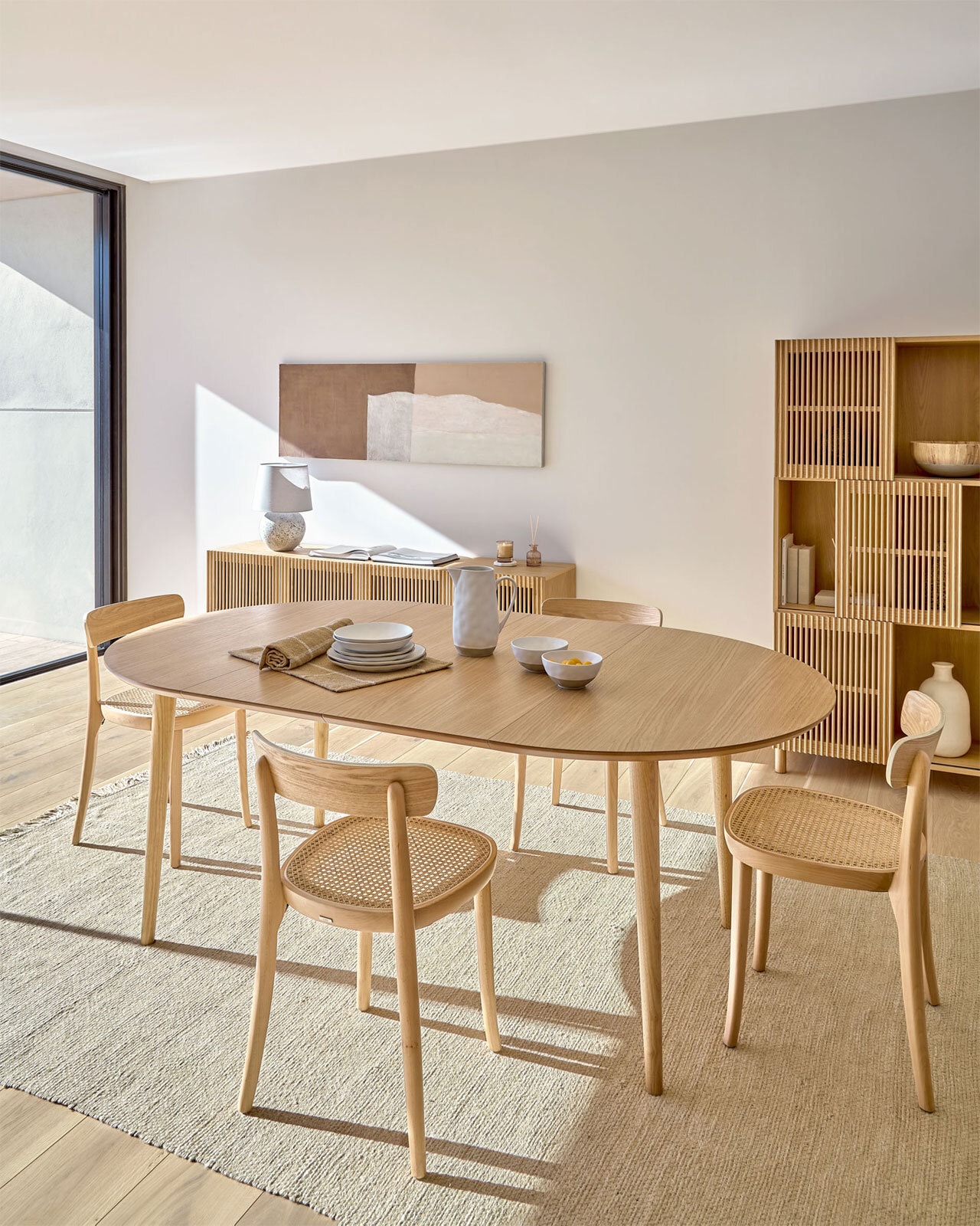 Kave Home Esstisch OAKLAND 120 - 200 x 90 cm Eiche braun