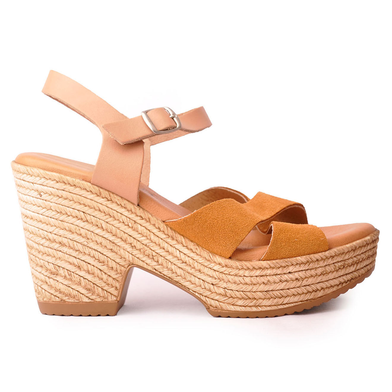 Sotoalto Sandales à Talons en Cuir Valeska camel/beige - Talon 9 cm