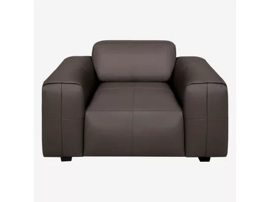 HABITAT - Fauteuil en cuir Savoy - Marron tonka - Posada