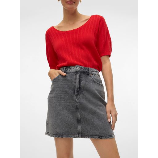 Vero Moda Tess Short Nederdel, Medium Grey Denim, S