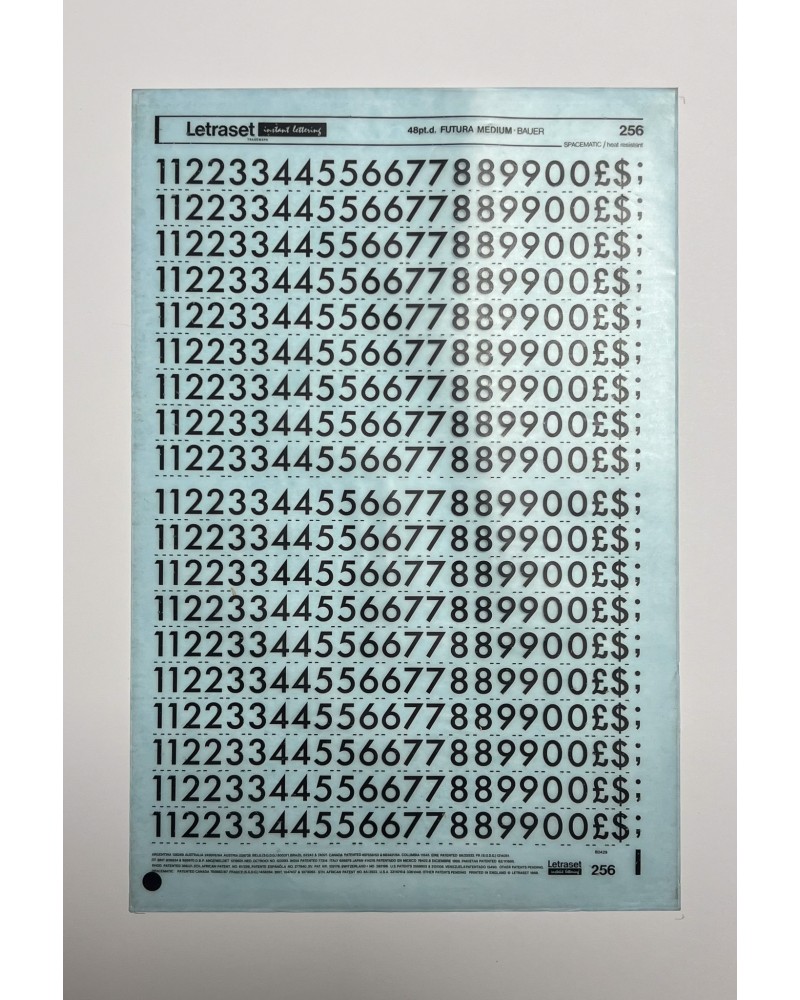 Letraset 256 - FUTURA MEDIUM BAUER 48pt