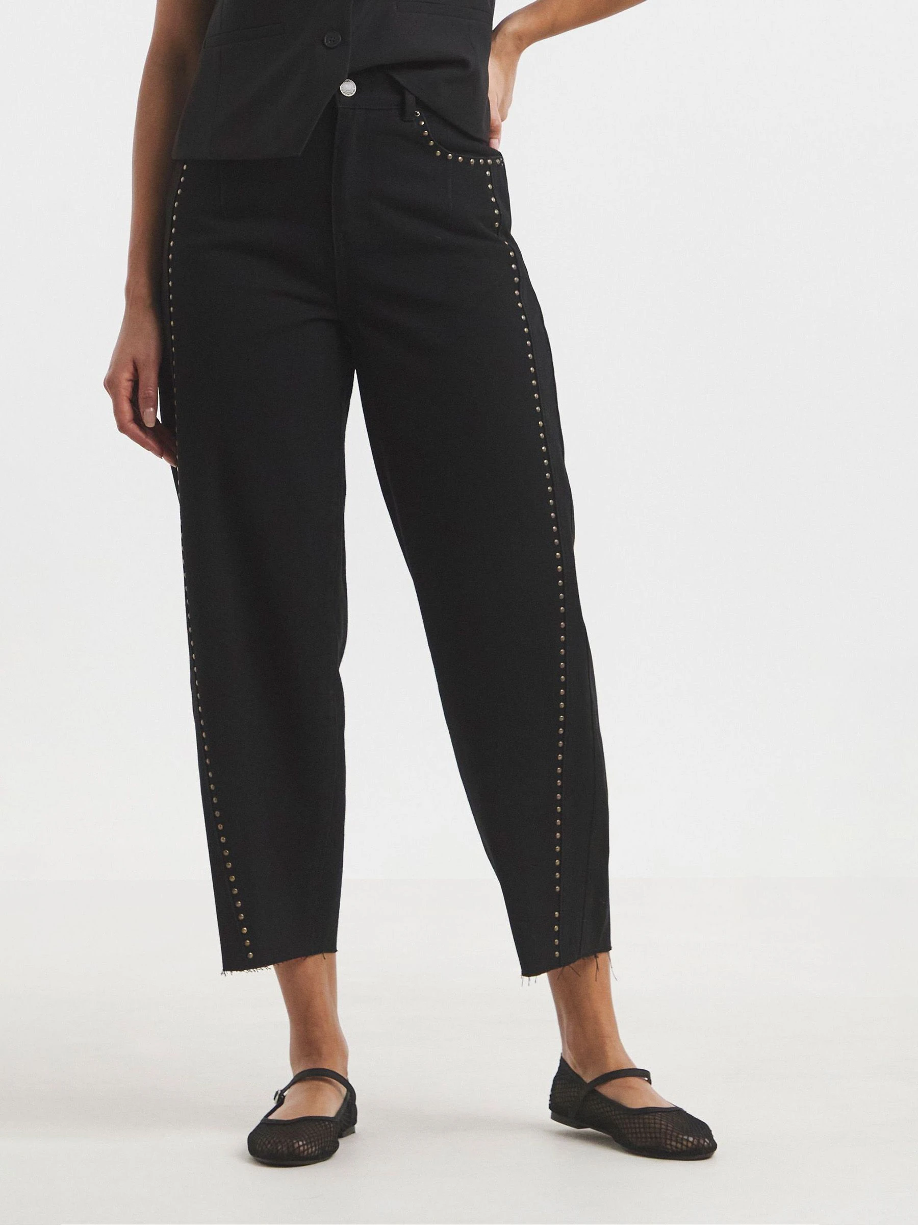 Simply Be Studded Barrel 100% Cotton Jeans