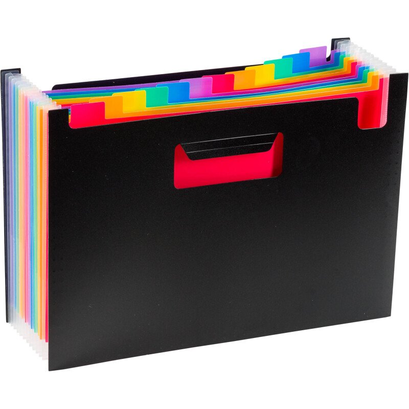 Trieur à soufflet plastique Viquel Rainbow 12 onglets multicolores