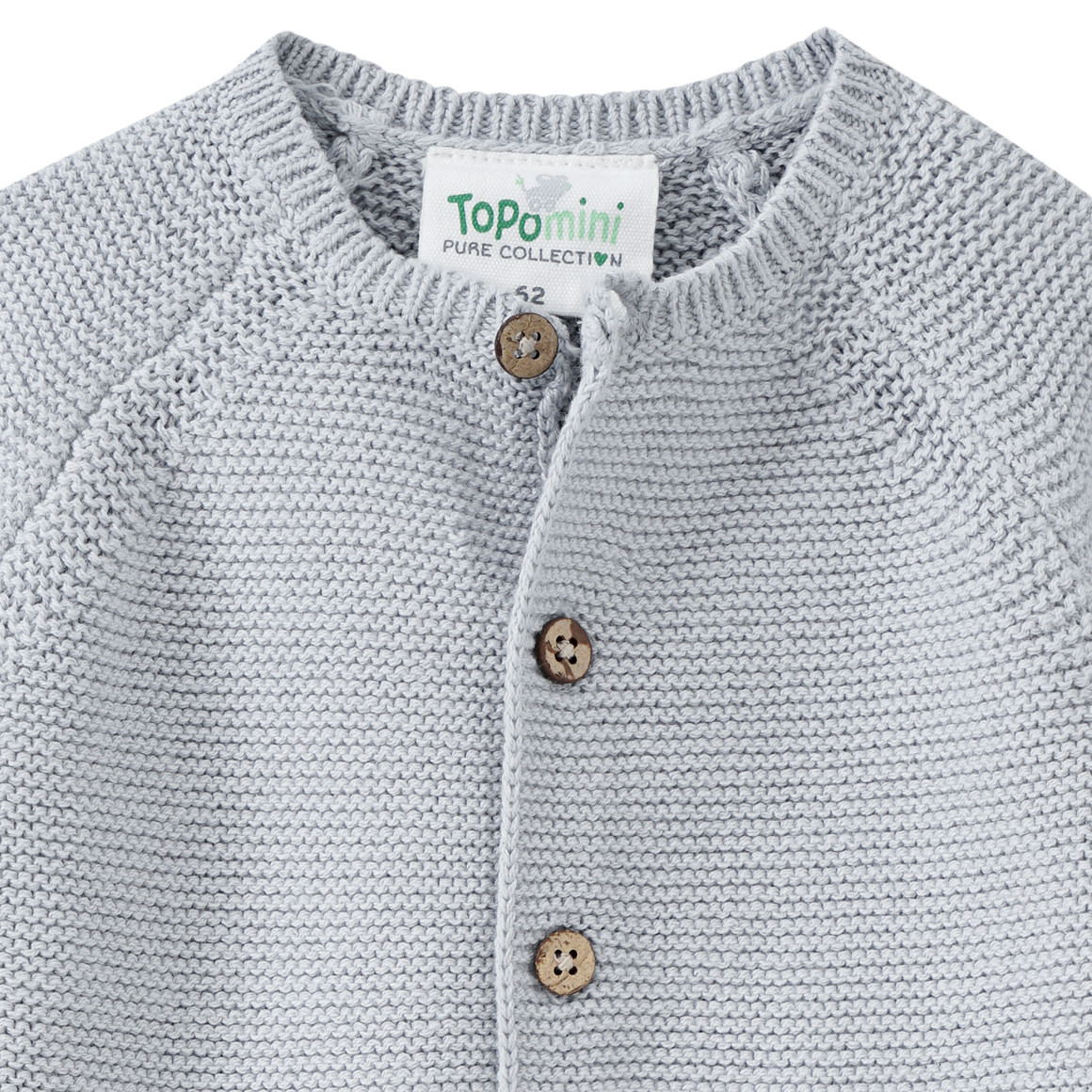 Topomini Pure Collection Newborn Strickjacke mit Knopfleiste hellgrau