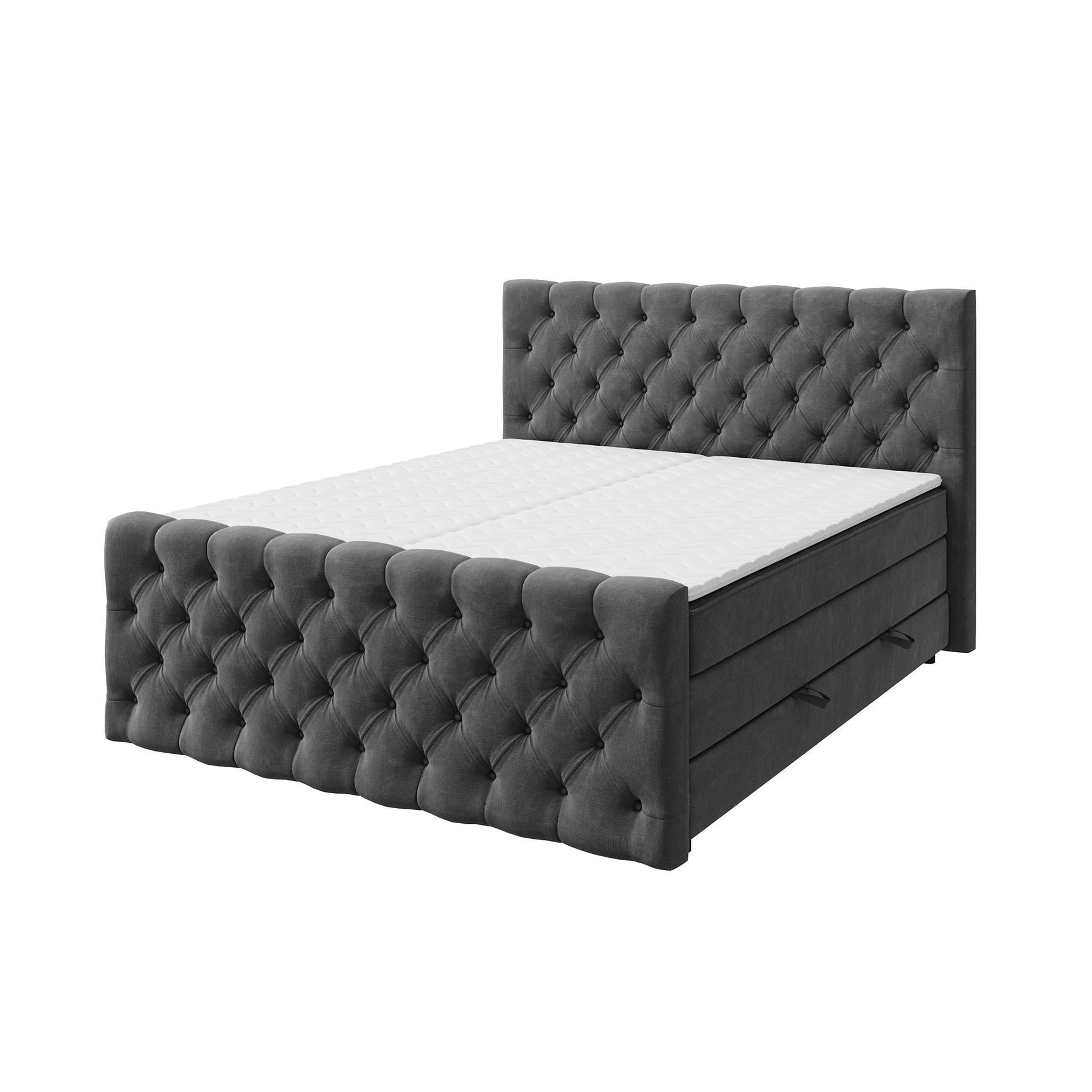 Boxspringbett - anthrazit - H3 - 180x200 cm