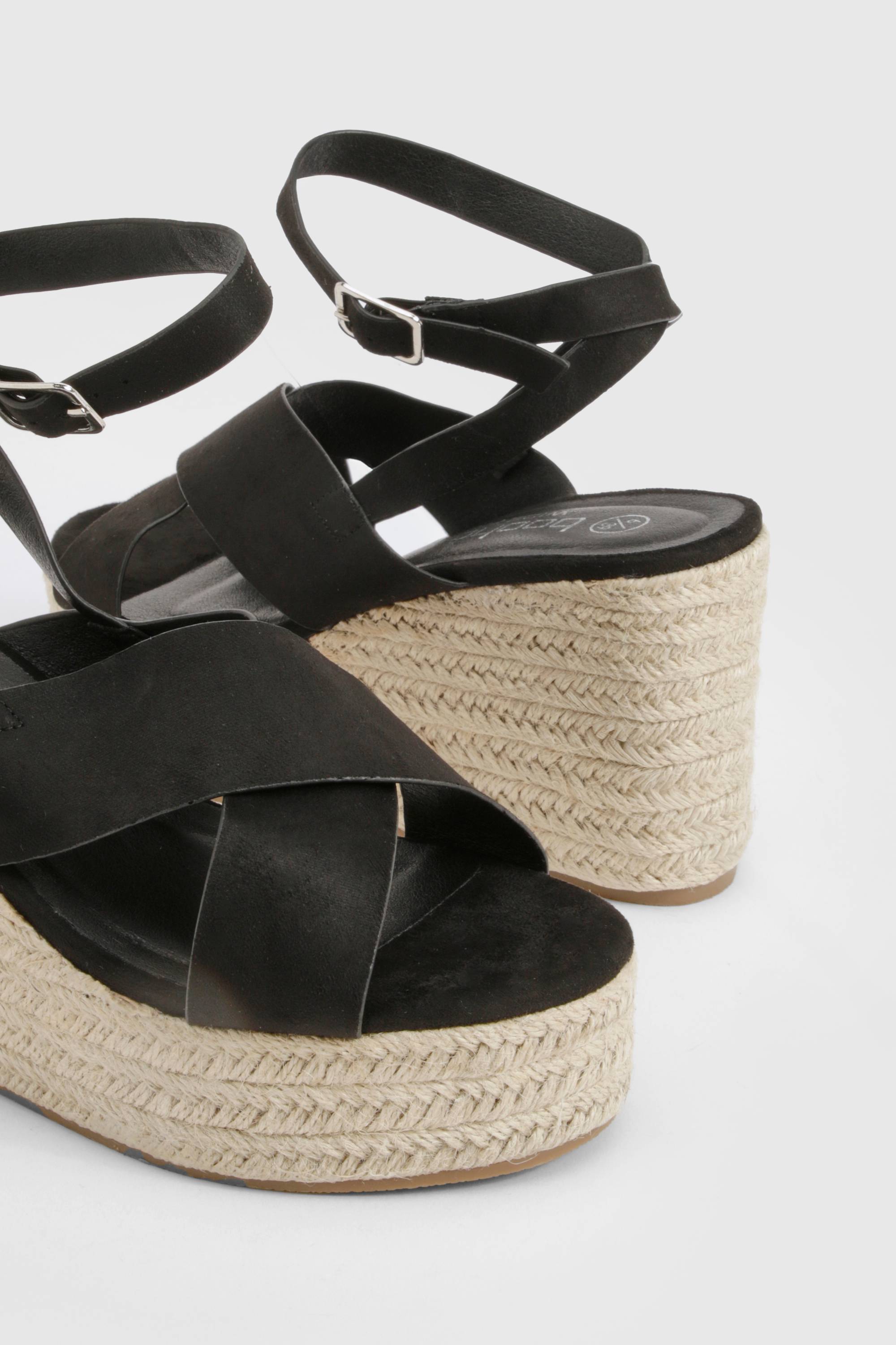 boohoo Wide Fit Crossover Wedge