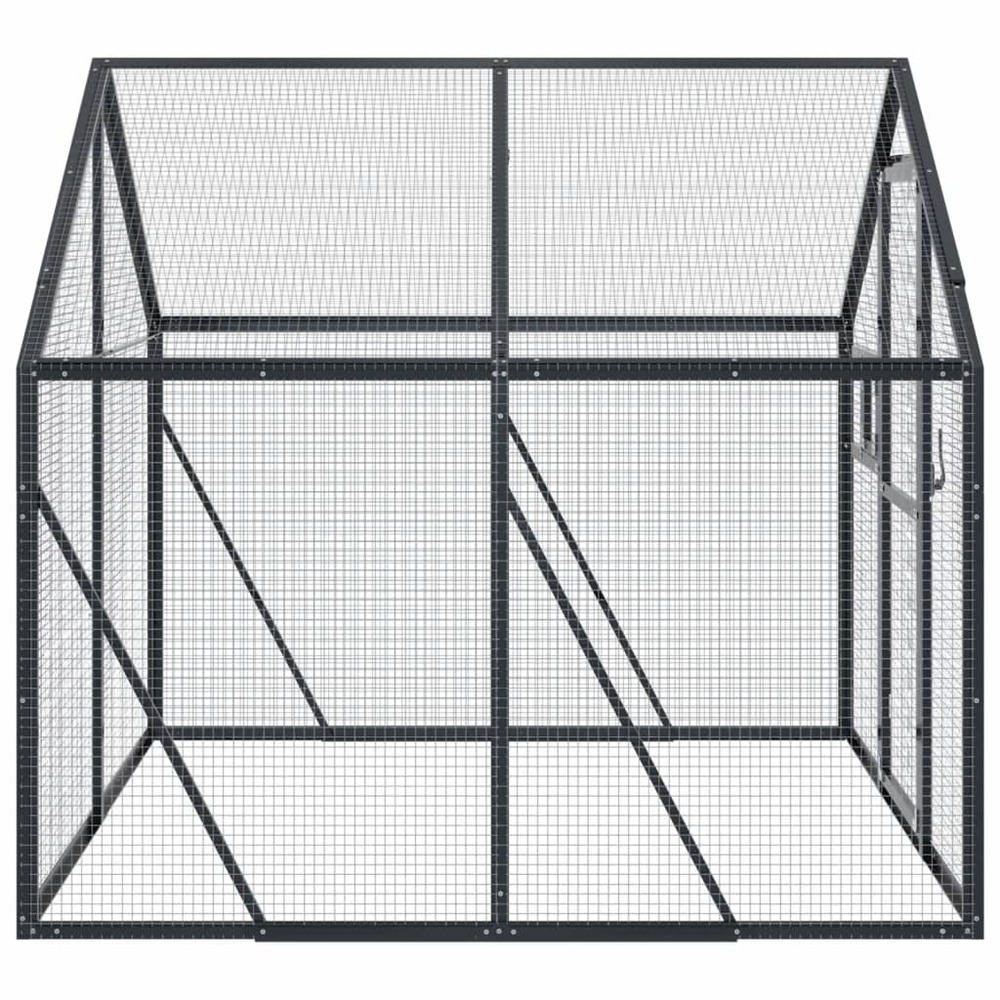Volière anthracite 1,79x2x1,85 m aluminium