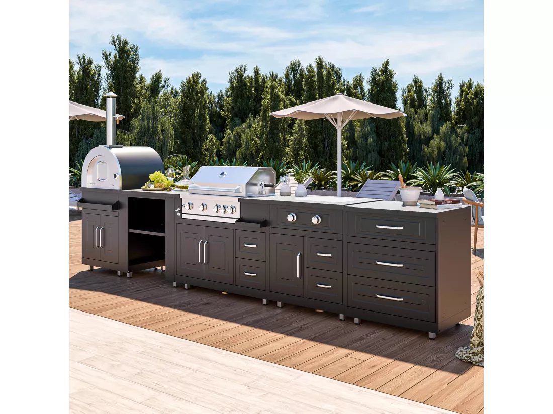 Cuisine d'extérieur, 5 éléments et 3 modules de cuisson