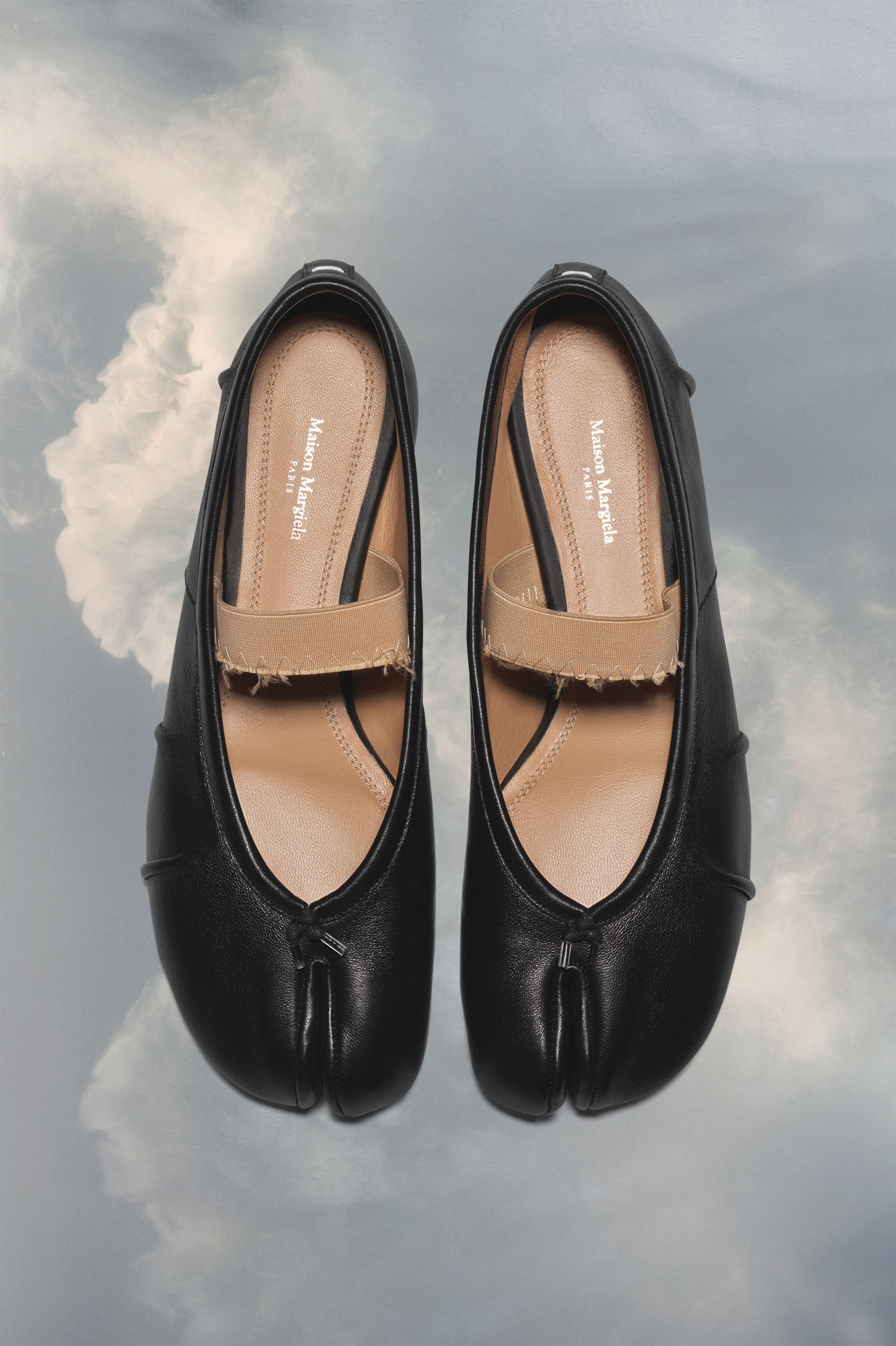 Ballerines Tabi à bande élastique Noir