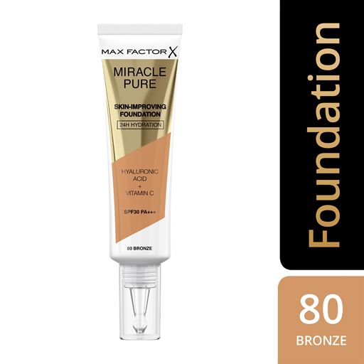 Max Factor Miracle Pure Skin-Improving Foundation, 80 Bronze