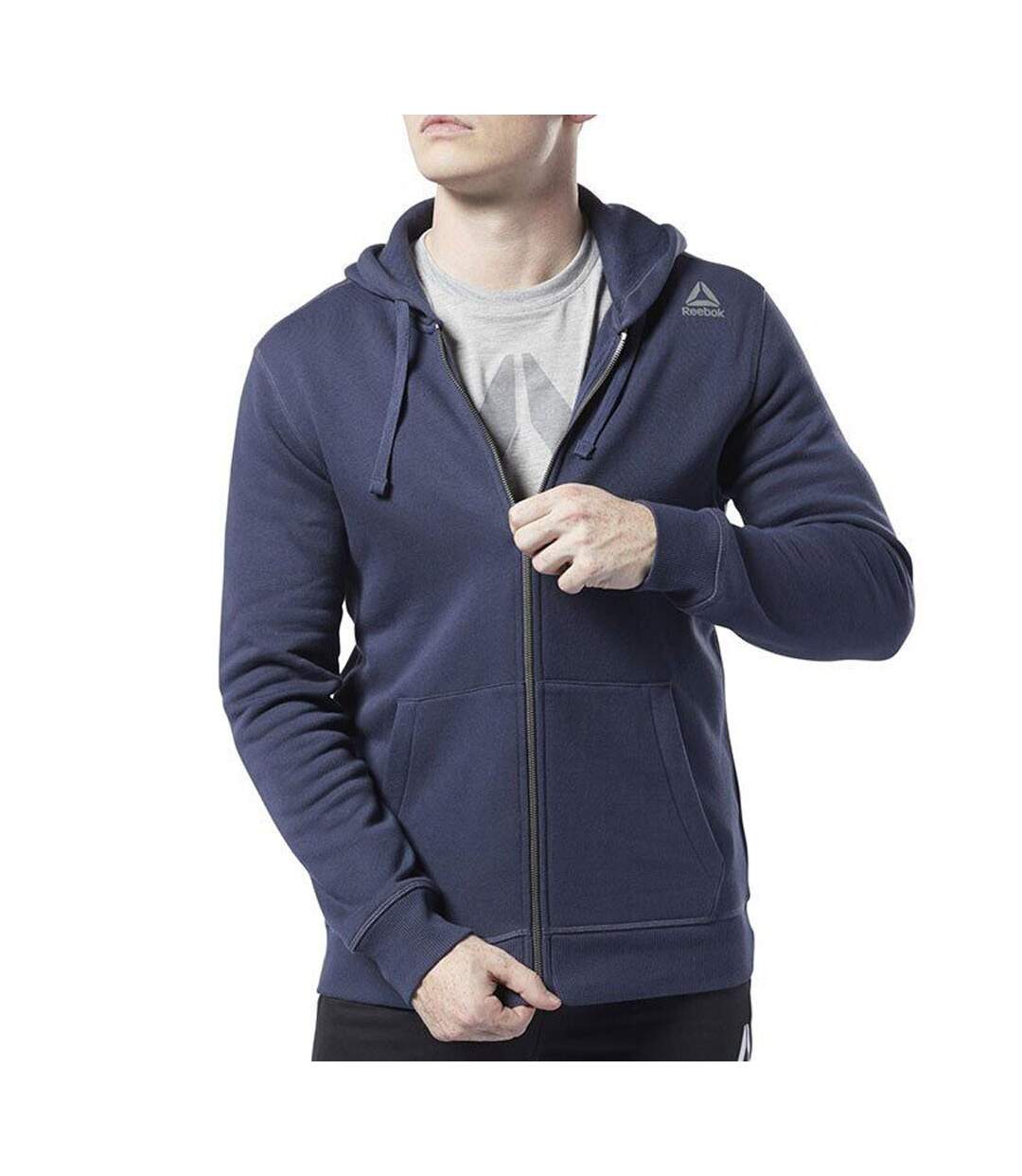 Sweat zippé bleu marine homme Reebok TE Fleece