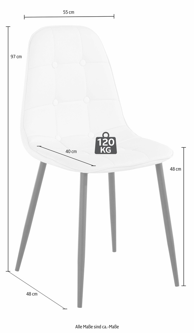 INOSIGN Essgruppe Set, 5 Stk. tlg. mit Glastisch, Breite 160 cm
