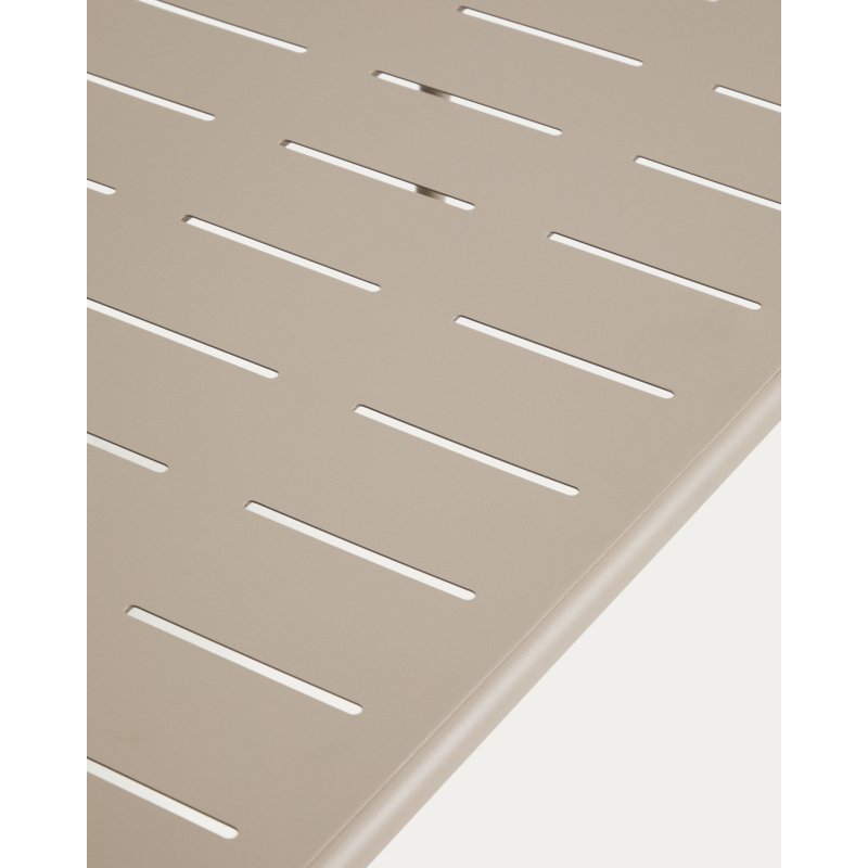 Table d’extérieur Zivia en acier galvanisé taupe 90 x 50 cm