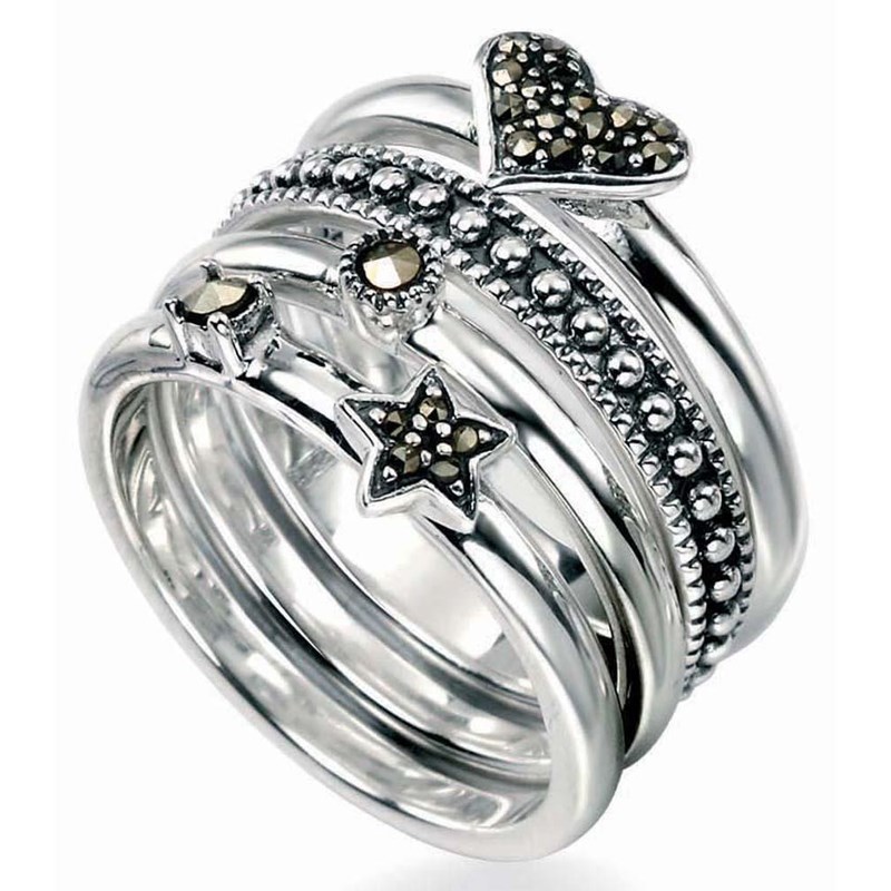 Bague marcassite en argent 925/1000