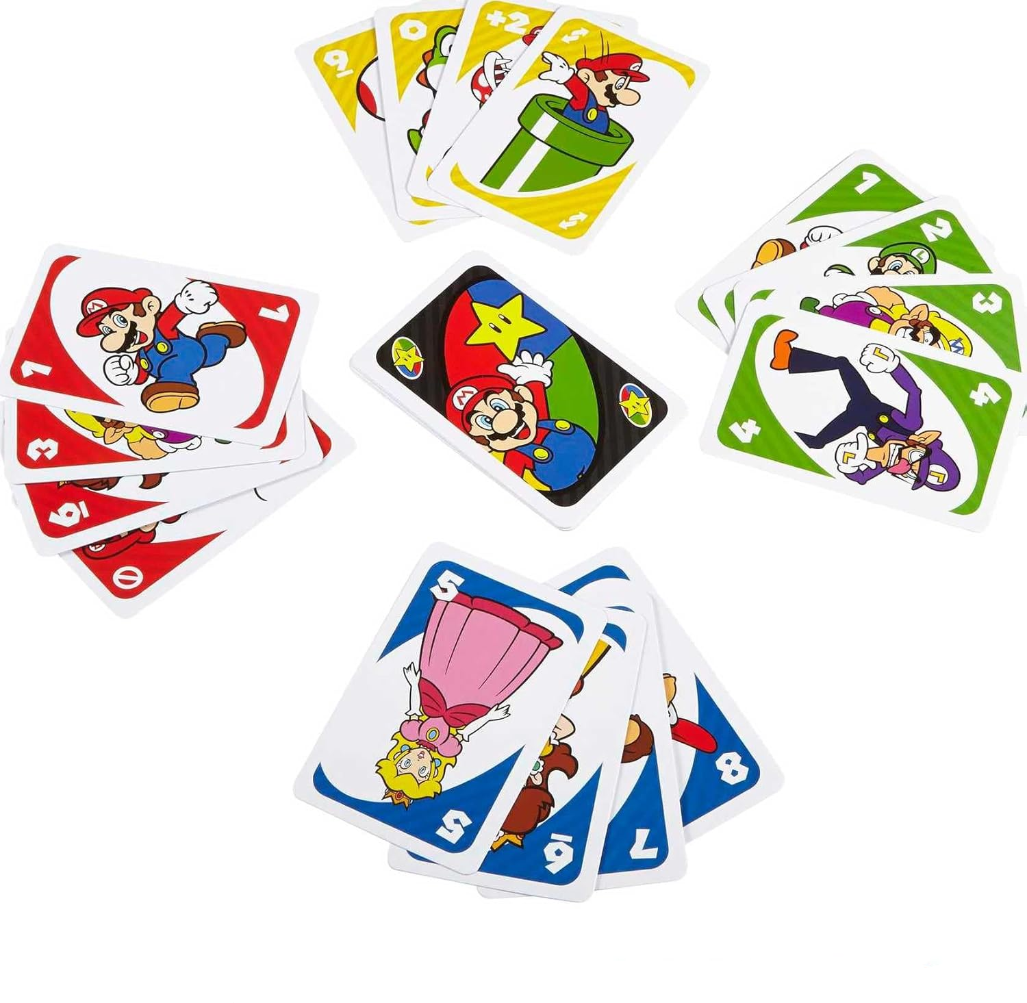 UNO Super Mario Kartenspiel Gesellschaftsspiel mit Unbesiegbarkeits Karte für Familien / Kinder (DRD00) Lizenziert