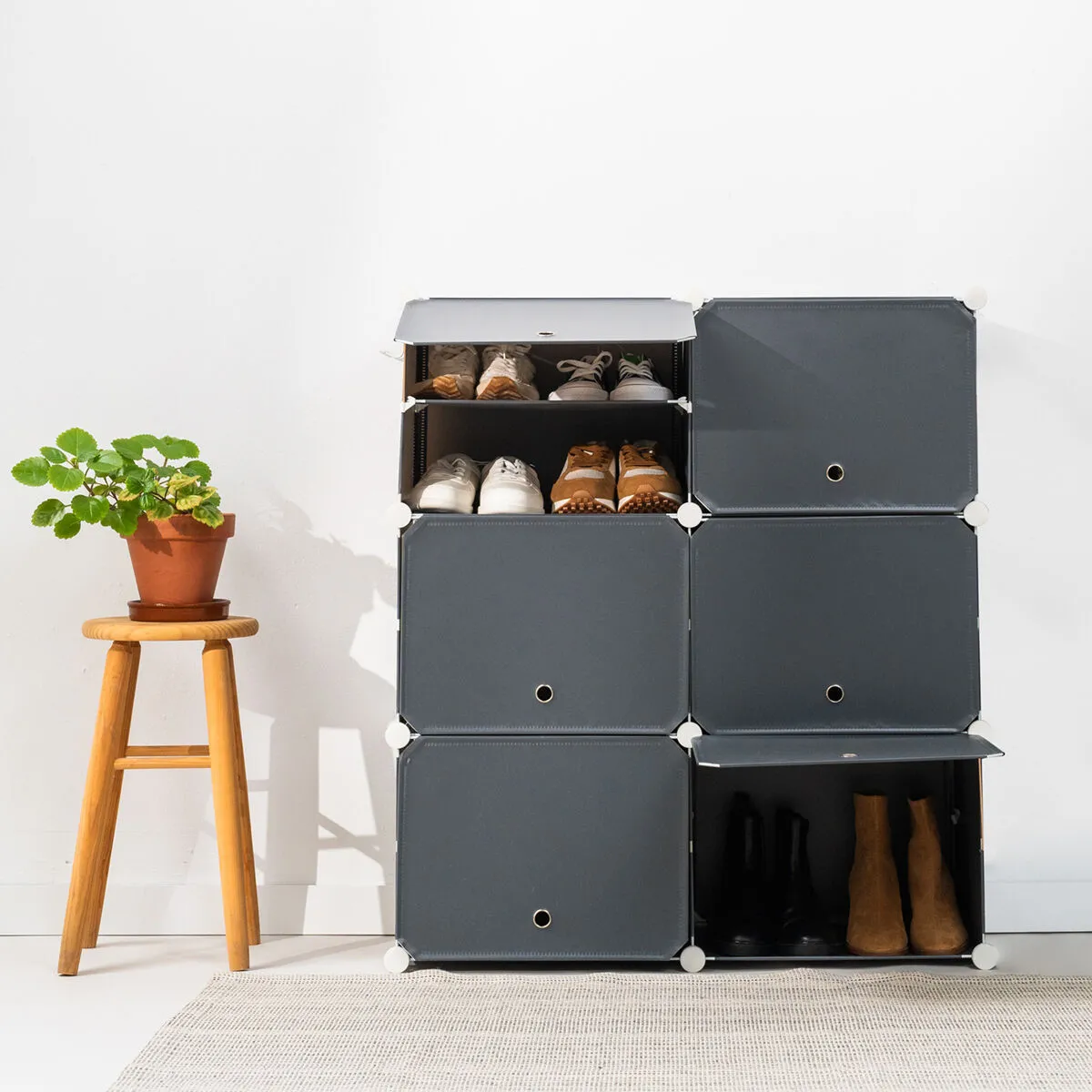 InnovaGoods Rangement Modulaire Portable Gris