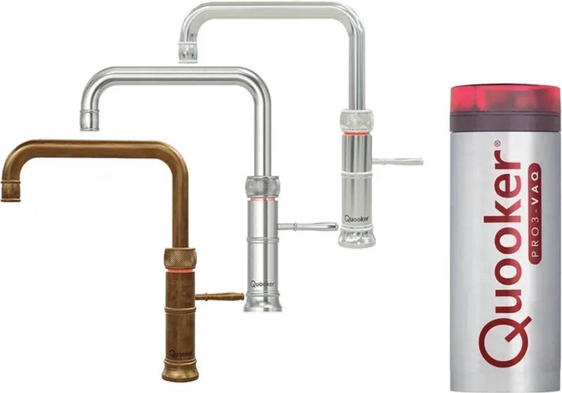 Quooker PRO3 - Classic Fusion Square - Messing Patina - Koud Warm Kokend Water