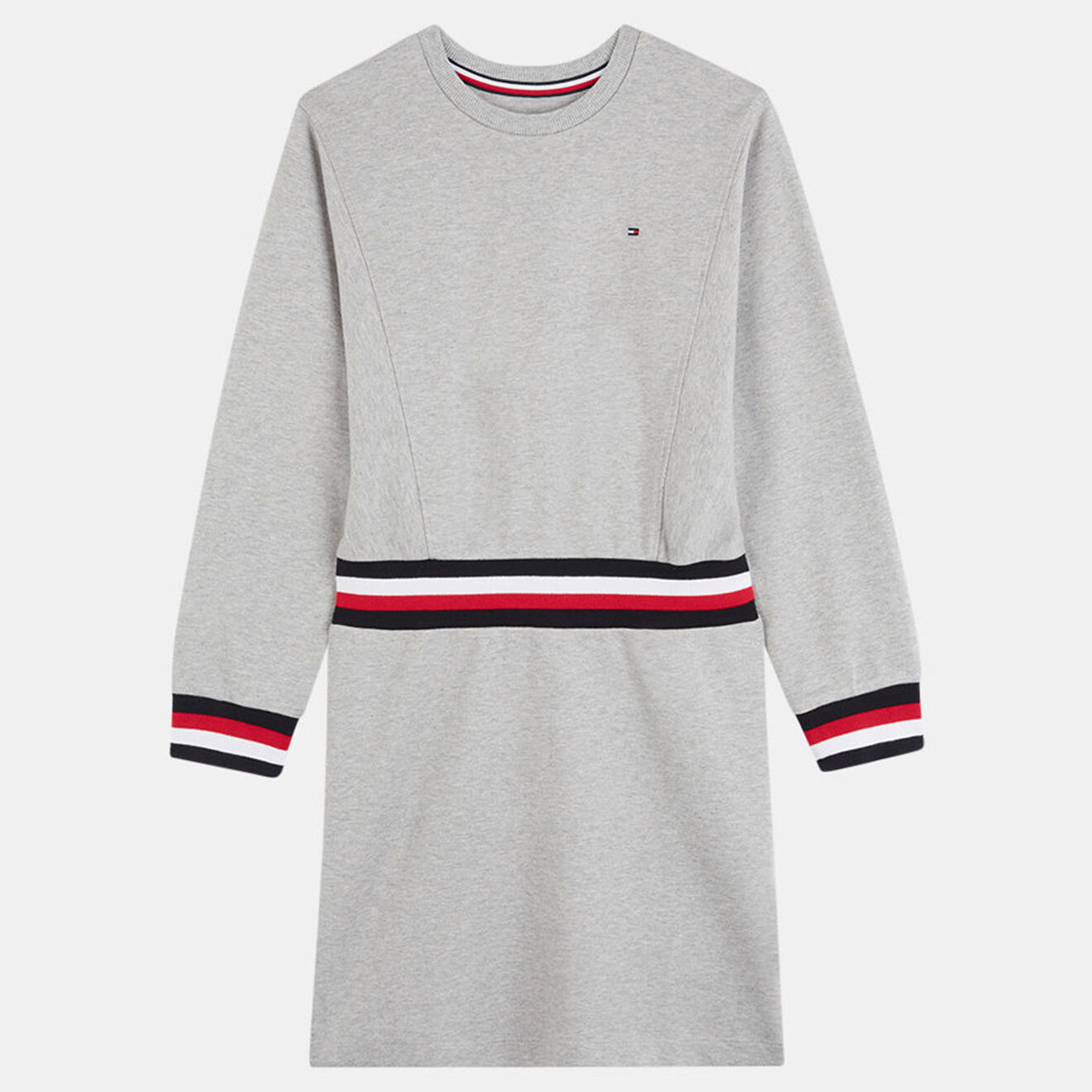 Tommy Hilfiger Robe sweat en Coton biologique à bandes gris