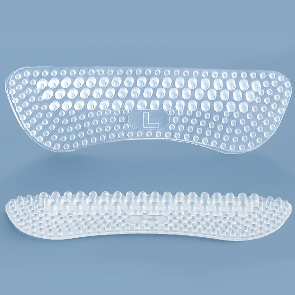 (1 Paar) Gr. L Ultraweiche Silikon Gelpad Anti-Rutsch / Massage Einlagen für High Heels - Transparent