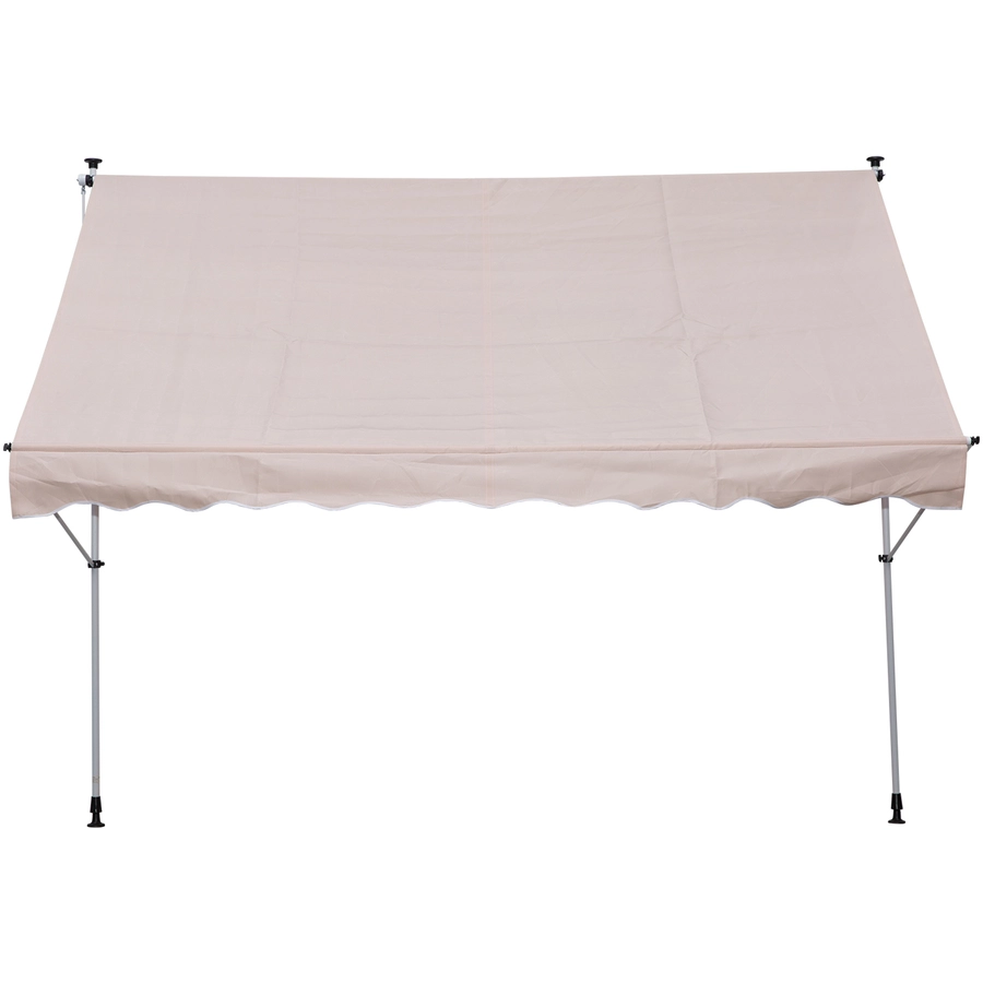 Outsunny Klemmmarkise mit Faltarm beige