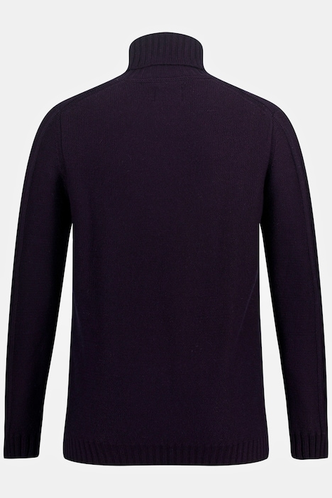 Rollkragenpullover, Wollmix, vorne Zopfmuster