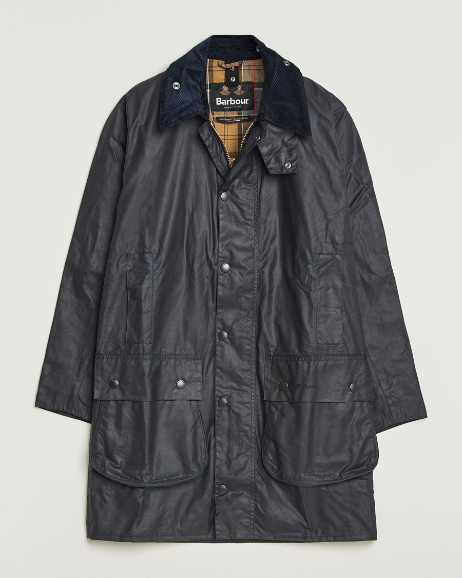 Barbour Lifestyle Border Wax Coat Navy