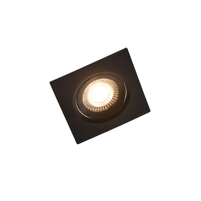 Set van 3 inbouwspots zwart incl. LED 3-staps dimbaar - Miu