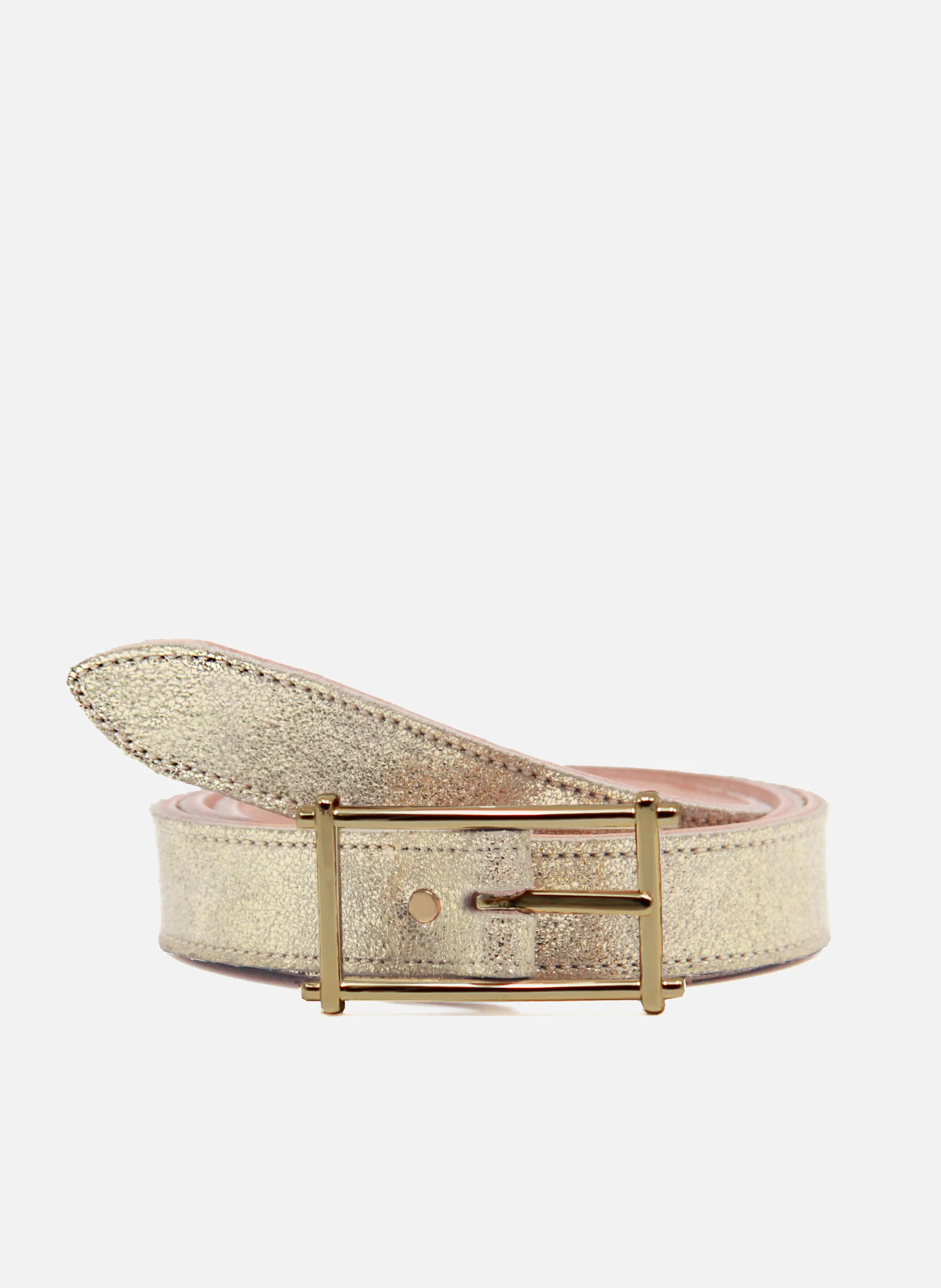 Ceinture mademoiselle cuir métalisé | Doré