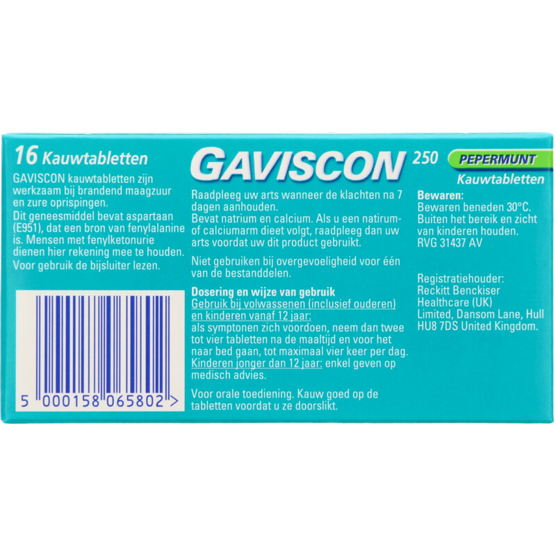 Gaviscon Pepermunt kauwtabletten