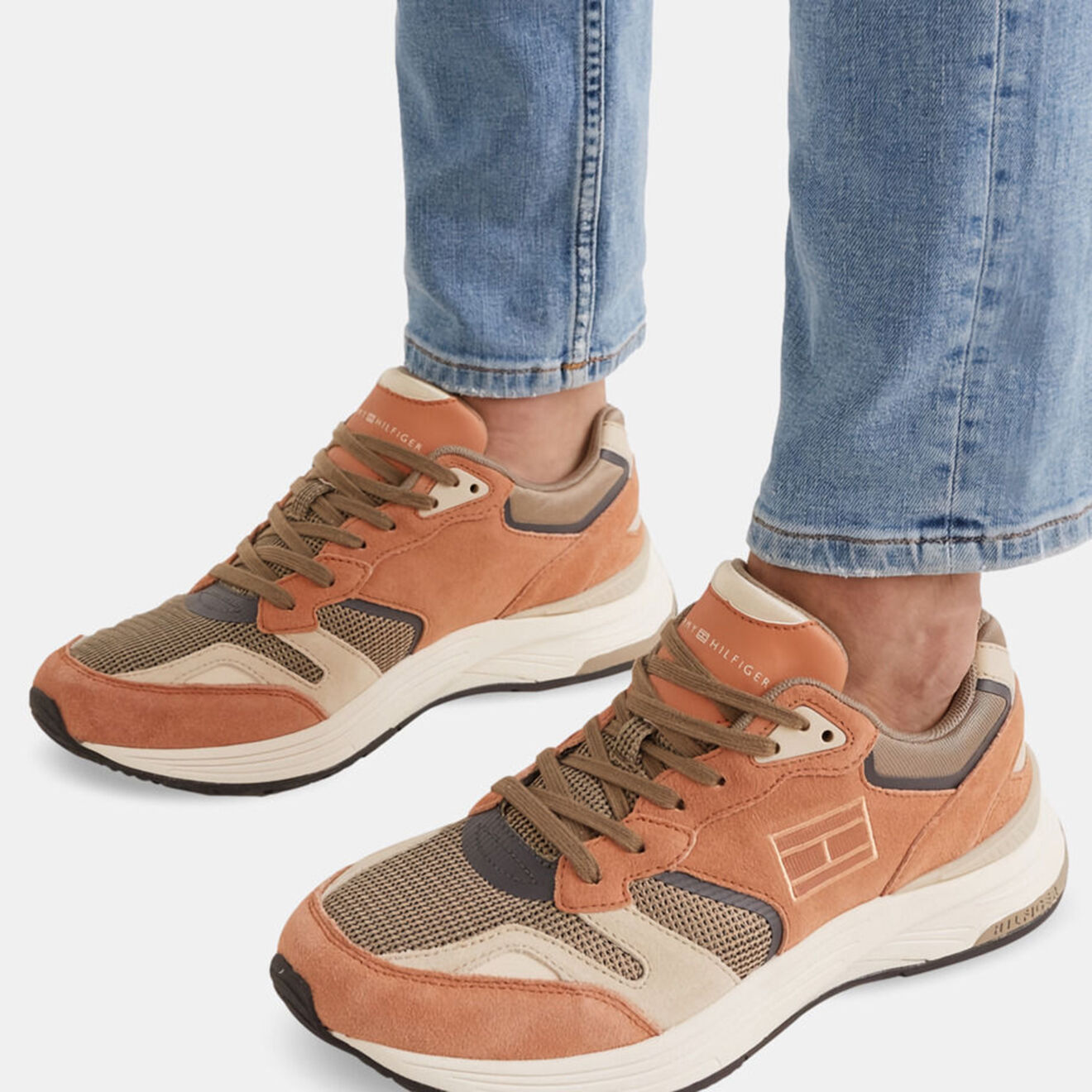 Tommy Hilfiger Baskets running en Cuir & Mesh Modern Prep orange