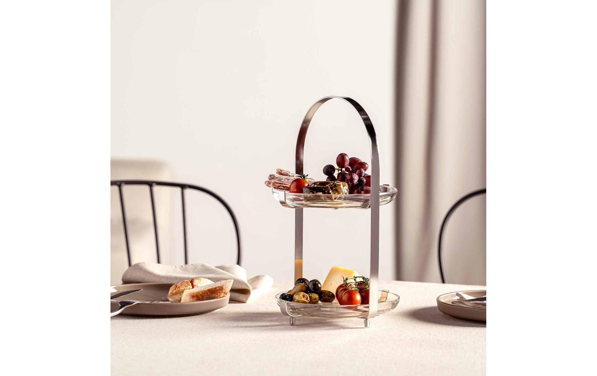 Etagere Cucina 2-teilig, SilberTortenständer