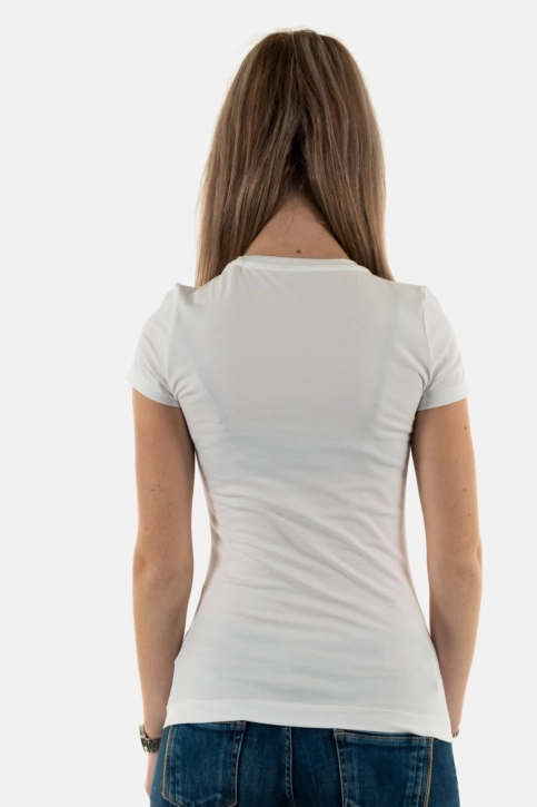 tee shirt guess jeans cn round camelia g011 pure white