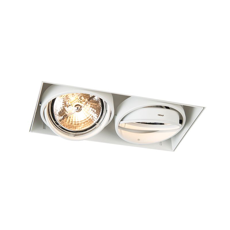 Set van 6 Inbouwspot wit draai- en kantelbaar AR111 Trimless 2-lichts - Oneon