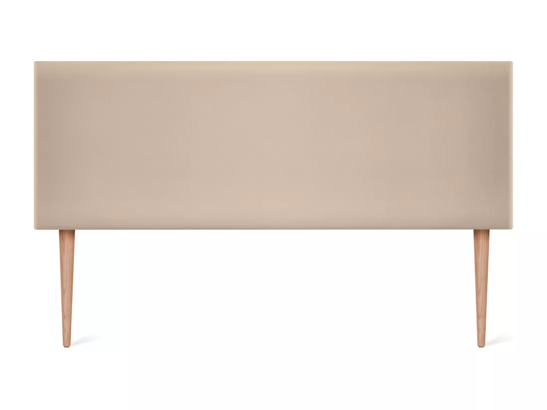 DHOME Tête de lit simili cuir lisse 160x105cm avec pieds Lits 150/160 - Beig