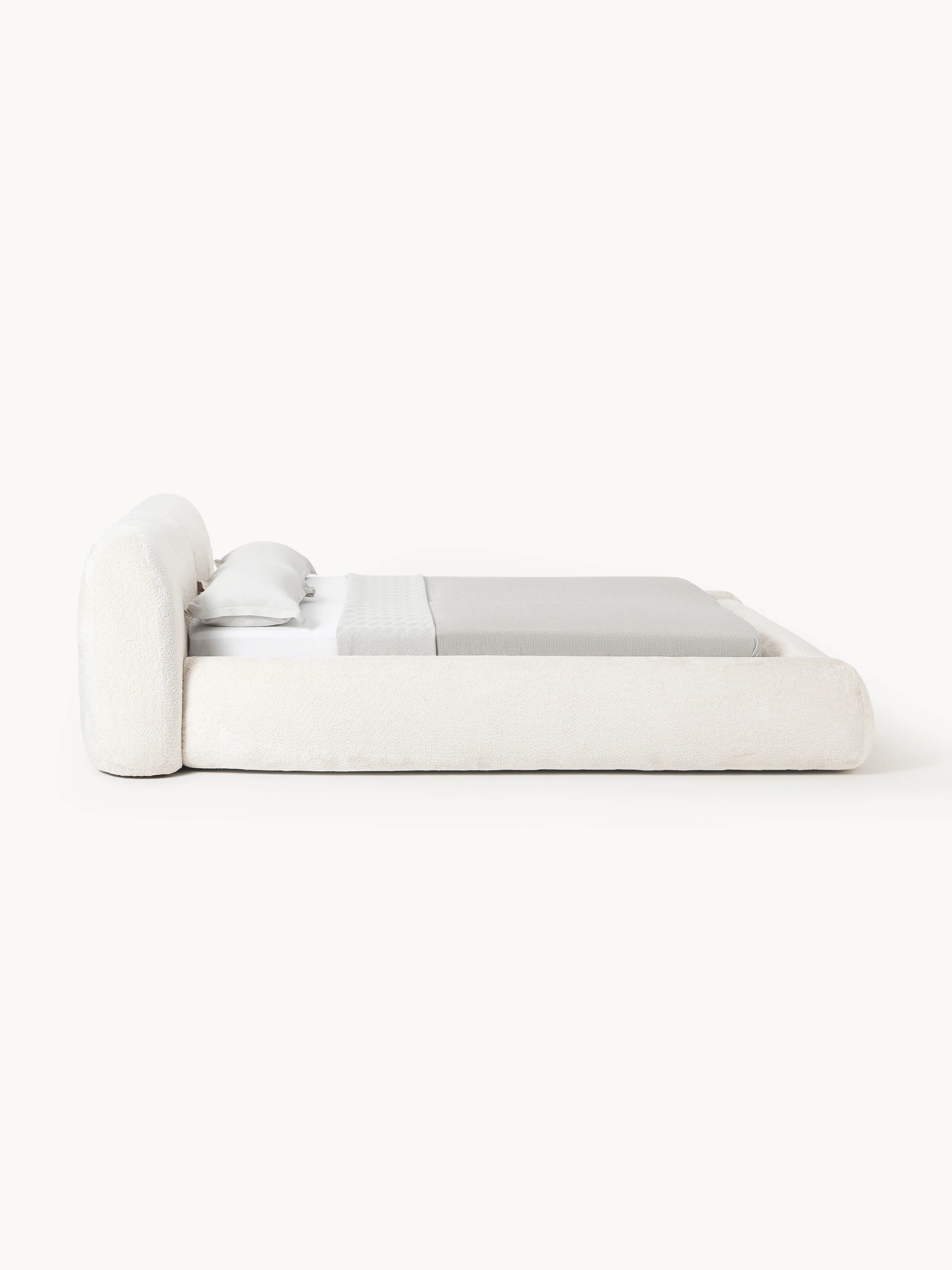 Gestoffeerd teddy bouclé bed Wolke