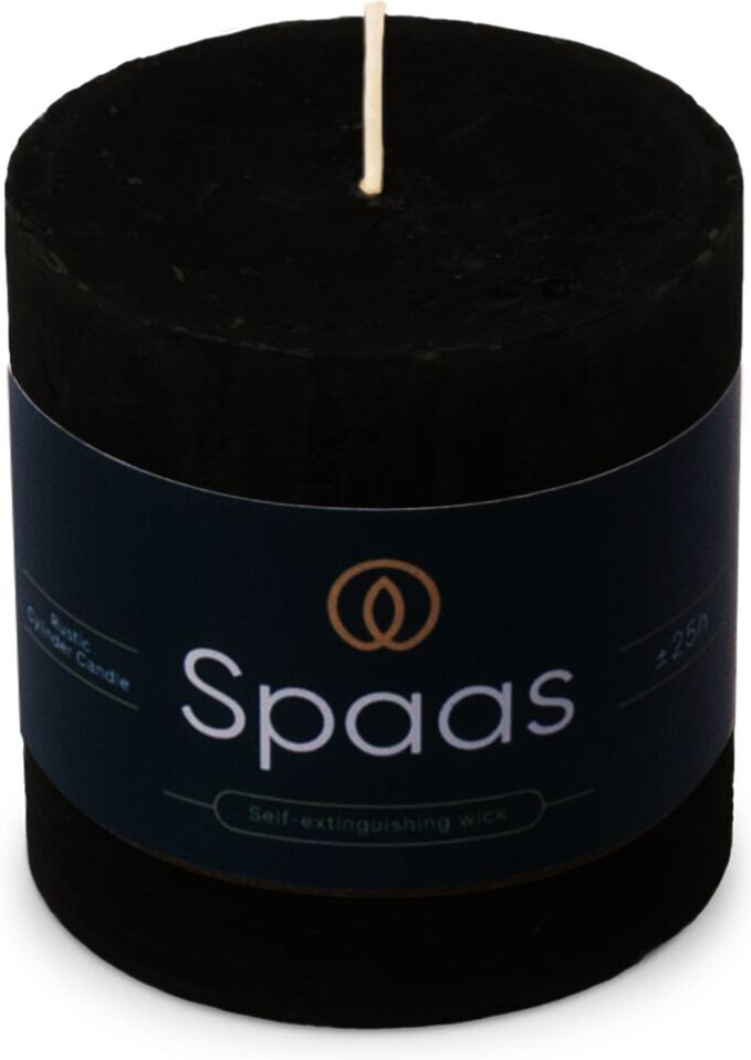 Spaas stompkaars Essential collection zwart 25 uur D 7 H 7 cm