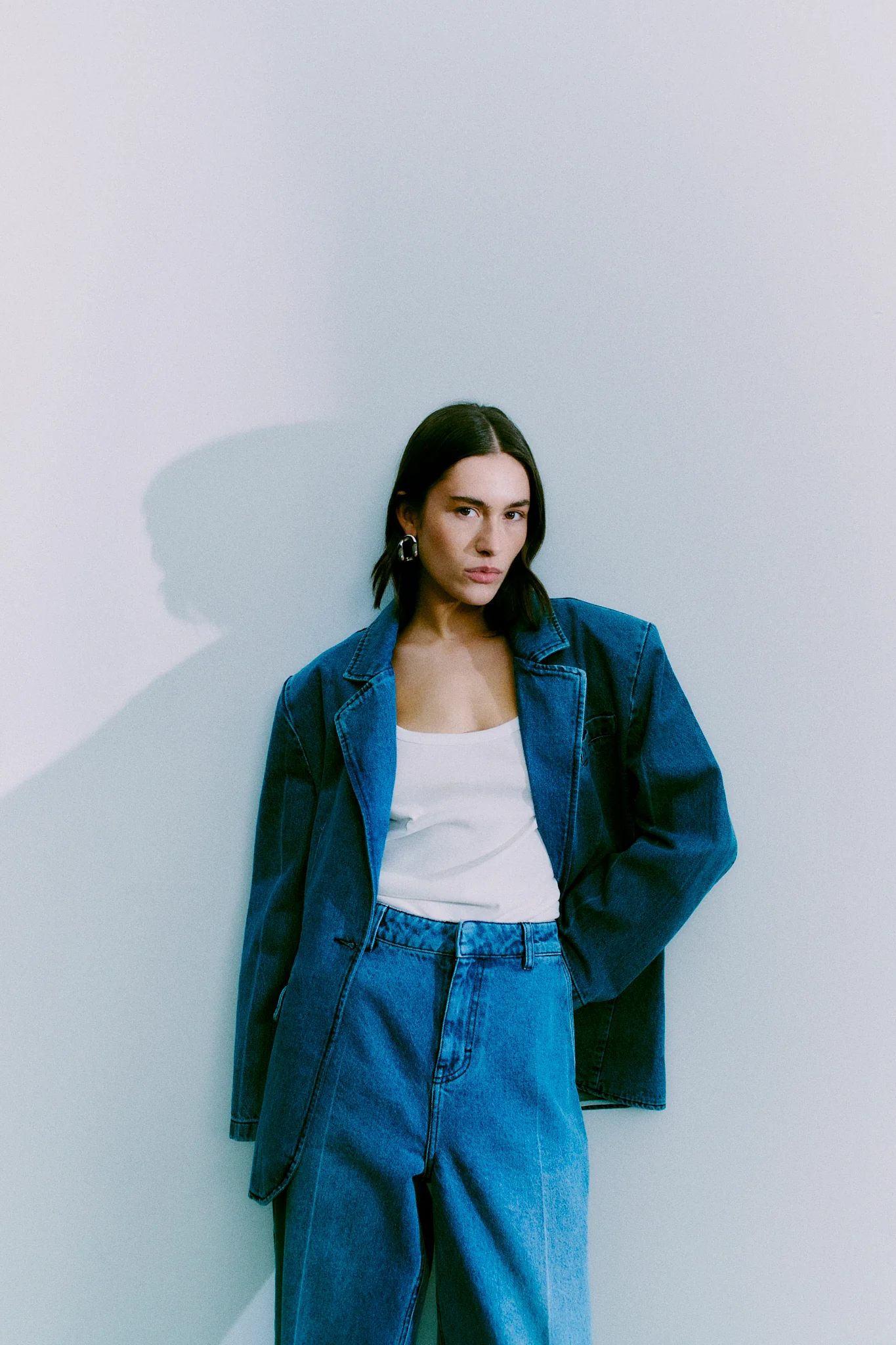 Second Female  Everly Denim blazer - blå